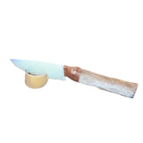 Hair-on Deer Bone Handle Opalite Blade Ornamental Knife #09360