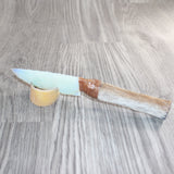 Hair-on Deer Bone Handle Opalite Blade Ornamental Knife #09360