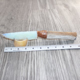 Hair-on Deer Bone Handle Opalite Blade Ornamental Knife #09360