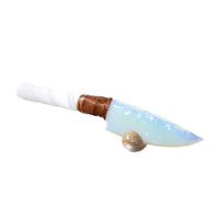 Selenite Spiral Handle Opalite Blade Ornamental Knife #74851 Mountain Man Knife