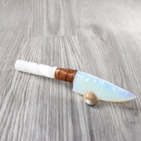Selenite Spiral Handle Opalite Blade Ornamental Knife #74851 Mountain Man Knife