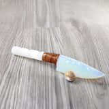 Selenite Spiral Handle Opalite Blade Ornamental Knife #74851 Mountain Man Knife