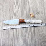 Selenite Spiral Handle Opalite Blade Ornamental Knife #74851 Mountain Man Knife