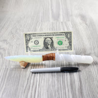 Selenite Spiral Handle Opalite Blade Ornamental Knife #74851 Mountain Man Knife