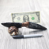 Orthoceras Fossil Handle Obsidian Blade Ornamental Knife #255d  Mountain Man Knife
