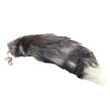 1 Silver Fox Tail Key Ring #155d  Taxidermy Keychain Tassel Bag Tag