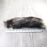 1 Silver Fox Tail Key Ring #155d  Taxidermy Keychain Tassel Bag Tag