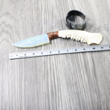 Deer Jaw Handle Opalite Blade Ornamental Knife #655d     Mountain Man Knife