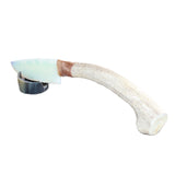 Axis Deer Antler Handle Opalite Blade Ornamental Knife #13660