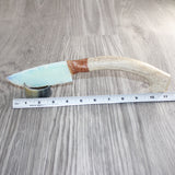 Axis Deer Antler Handle Opalite Blade Ornamental Knife #13660