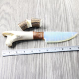 Deer Bone Handle Opalite Blade Ornamental Knife #465d     Mountain Man Knife