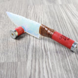 Shotgun Shell Handle Opalite Blade Ornamental Knife #765d     Mountain Man Knife