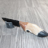 Deer Foot Handle Obsidian  Blade Ornamental Knife #24060