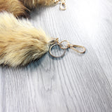 5 Red Fox Tail Key Rings #565d  Taxidermy Keychain Tassel Bag Tag