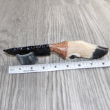 Deer Foot Handle Obsidian  Blade Ornamental Knife #24060