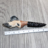 Deer Foot Handle Obsidian  Blade Ornamental Knife #24060