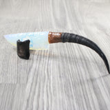 Springbok Horn Handle Opalite Blade Ornamental Knife #175d     Mountain Man Knife