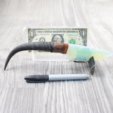Springbok Horn Handle Opalite Blade Ornamental Knife #175d     Mountain Man Knife