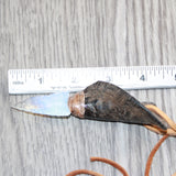 Goat Horn Handle Opalite Blade Knife Necklace  # 16360