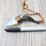 Goat Horn Handle  Opalite Blade Knife Necklace  #505d  Mountain Man Necklace
