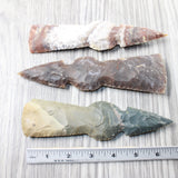 3 Stone Ornamental Tomahawk Heads #005d    Agate Jasper Ax Axe Hatchet