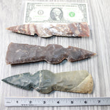 3 Stone Ornamental Tomahawk Heads #005d    Agate Jasper Ax Axe Hatchet