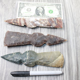 3 Stone Ornamental Tomahawk Heads #005d    Agate Jasper Ax Axe Hatchet