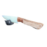 Hair-on Deer Bone Handle Opalite Blade Ornamental Knife #09460
