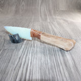 Hair-on Deer Bone Handle Opalite Blade Ornamental Knife #09460