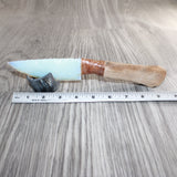 Hair-on Deer Bone Handle Opalite Blade Ornamental Knife #09460
