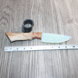 Hair-on Deer Bone Handle Opalite Blade Ornamental Knife #09460