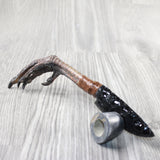 Turkey Foot Handle Obsidian Blade Ornamental Knife #1051 Mountain Man Knife
