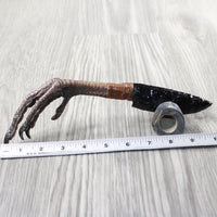 Turkey Foot Handle Obsidian Blade Ornamental Knife #1051 Mountain Man Knife