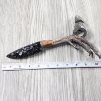 Turkey Foot Handle Obsidian Blade Ornamental Knife #1051 Mountain Man Knife