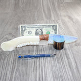 Deer Jaw Handle Opalite Blade Ornamental Knife #29360