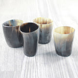 4 Small Horn Glasses #025d       Medieval Tankard Double Shot Glass