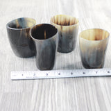 4 Small Horn Glasses #025d       Medieval Tankard Double Shot Glass