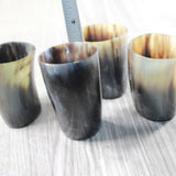 4 Small Horn Glasses #025d       Medieval Tankard Double Shot Glass