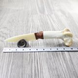 Deer Bone Handle Bone Blade Ornamental Knife #465d    Mountain Man Knife a
