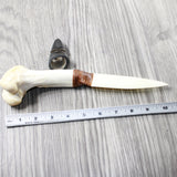 Deer Bone Handle Bone Blade Ornamental Knife #465d    Mountain Man Knife a