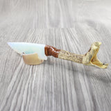 Very Very Long Neck Rattlesnake Head Handle Opalite Blade Ornamental Knife #4352 Mountain Man Knife