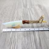Very Very Long Neck Rattlesnake Head Handle Opalite Blade Ornamental Knife #4352 Mountain Man Knife