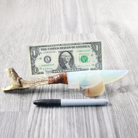 Very Very Long Neck Rattlesnake Head Handle Opalite Blade Ornamental Knife #4352 Mountain Man Knife