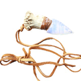 Antler Crown Handle  Opalite Blade Knife Necklace  #565d  Mountain Man Necklace