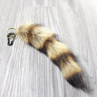 1 Raccoon Tail Key Ring #1552  Taxidermy Keychain Tassel Bag Tag