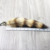 1 Raccoon Tail Key Ring #1552  Taxidermy Keychain Tassel Bag Tag