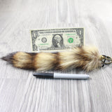 1 Raccoon Tail Key Ring #1552  Taxidermy Keychain Tassel Bag Tag