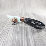 Orthoceras Fossil Handle Opalite Blade Ornamental Knife #2552 Mountain Man Knife