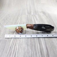 Orthoceras Fossil Handle Opalite Blade Ornamental Knife #2552 Mountain Man Knife