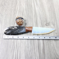 Orthoceras Fossil Handle Opalite Blade Ornamental Knife #2552 Mountain Man Knife